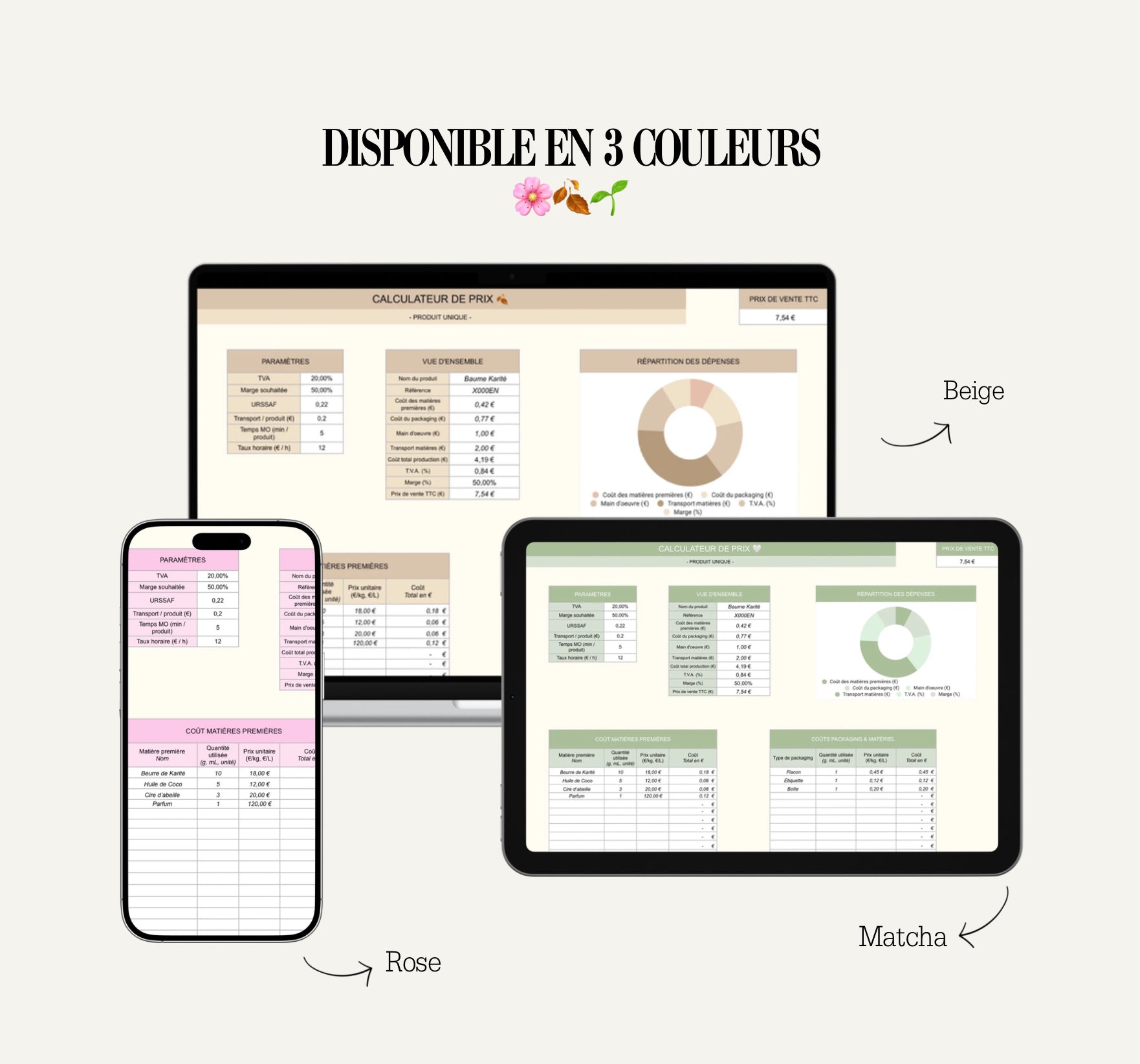 Calculateur Prix de Vente & Marge – Template Google Sheets